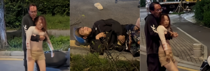 街头福利现场 集美们醉酒暴揍外卖小哥 眼镜哥劝架秒变得吃哥 全程摸奶爽翻天！