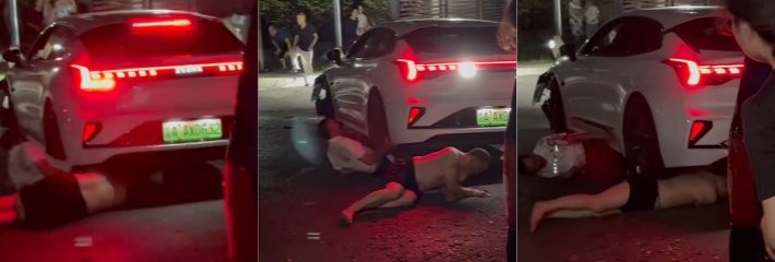 路怒症的狂暴 重庆某小区发生恶性冲撞人群事件 大声鸣笛引来众人指责 碾压人群1死4伤！