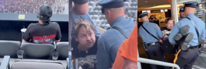 国外音乐节男子当众撸管被路人一耳光扇懵 警察三人群殴扛走笑死全场！