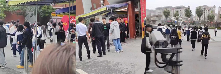 衡阳常宁湘南实验学校门口，多名大学生冲入校园，手持棍棒追打学生！