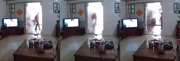 广东揭阳 老奶奶高压锅煮菜发生爆炸 灶台炸碎 连抽油烟机都掉下来了 真是屋漏偏逢连夜雨啊！