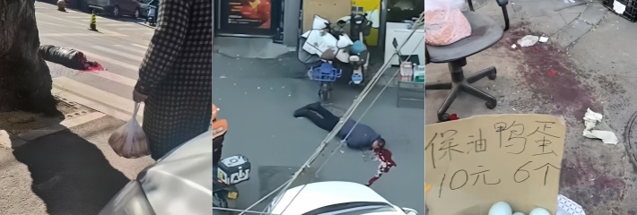 沈阳南五马路同泽南街 杀人案现场视频曝光 一男子持刀砍杀四名路人后自杀