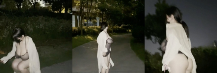 九儿温柔妹妹再献美作！在人来人往的公路上穿着透明装露出放尿极其刺激！