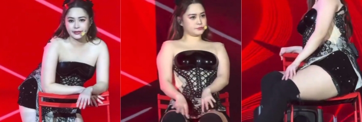 怎么样？老娘穿上衣服你就认不出了吧！阿娇演唱会动作敷衍 体态臃肿 水桶腰形象一览无遗