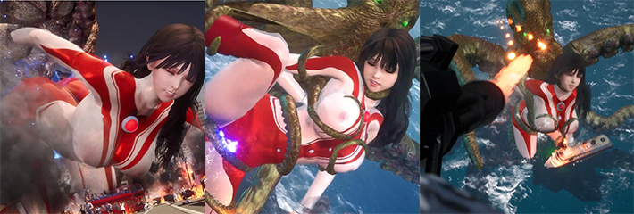 岛国奇葩3D动漫 女奥特曼在海上被触手凌辱调教！不愧是小日子这都能想的出来！
