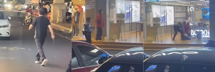 广东珠海男子街头持刀威胁群众安全 被路人小哥过肩摔当场干趴 现场燃爆视频疯传!