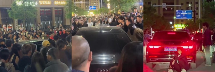 甘肃陇西 抓小三完整版 男子开车带小三兜风被原配儿子堵车现场