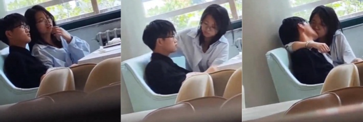天津河西区俩大学生情侣 眼镜妹加眼镜男 强强联合造就咖啡馆风味趣事 女为男大打起手枪！