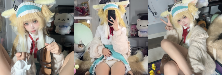 推特二次元福利姬 白栎Shirly 新作COS铃兰 玉足美臀极致诱惑 足控福利天花板