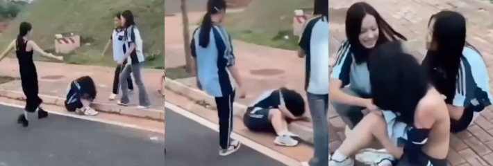 校园霸凌在广西南宁再次出现 一初中生在华润工地霸凌同学后被其家长暴打实拍！