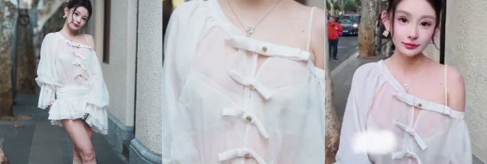 抖音55万粉网红 Abby朵朵 真空上阵奶头全露街头大胆走光引爆热议！