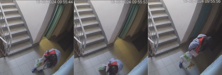 小仙女憋不住了 刚出电梯来不及回家 楼道内直接脱裤子拉屎