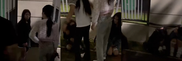 又见霸凌事件，挺口音是南昌地区的，几个精神小妹围殴霸凌两女孩，下手及重真是无法无天