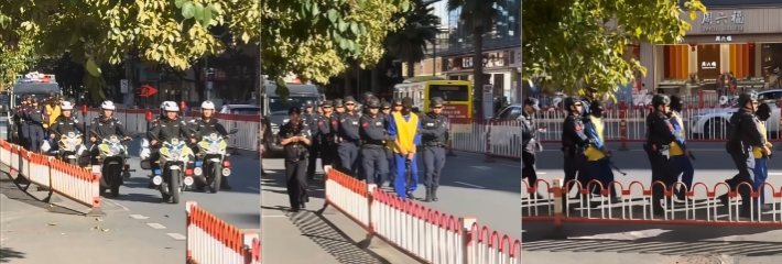云南街头惊现多名罪犯 戴头套手铐脚链游街 被多名群众围观拍摄 视频流出疯传!