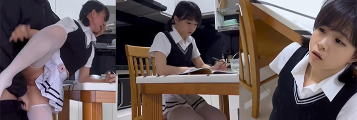 网黄剧情新作 JK制服小妹妹 家庭作业时被闯入强操 颜射一脸！