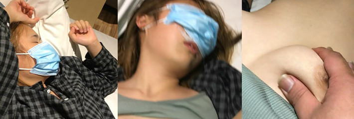 猥琐肥猪哥下药迷翻美女同事带回酒店各种道具玩弄大肥鲍