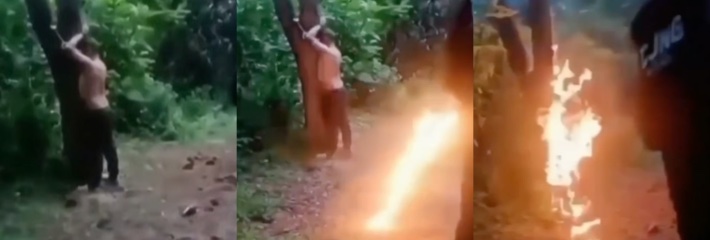 墨西哥毒枭喷火器活活烧死敌对成员 惨叫笑声混一起残忍至极警告全网！
