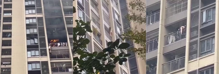 火灾现场 女子上演惊心动魄的一幕 裸体从高楼上徒手攀爬 即刺激又兴奋