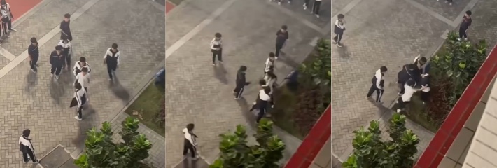 乱伦引发的校园暴力 白粉色上衣学生操了另一个校服学生的亲妈 而且导致亲妈怀孕 太炸裂了！