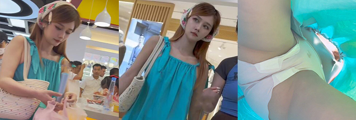 KFC大神力作，商场尾随极品美女，狂露奶头骚内，真空上阵骚气四溢！