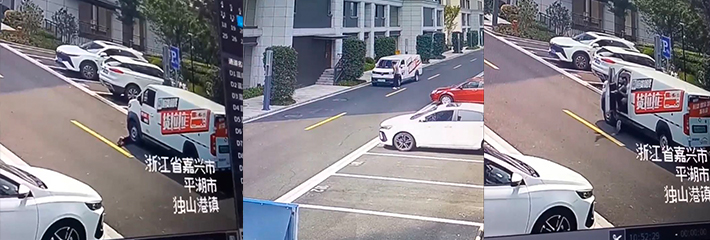 故意杀人？浙江嘉兴平湖市蓝庭景园 一男子被货拉拉司机开车反复碾压！