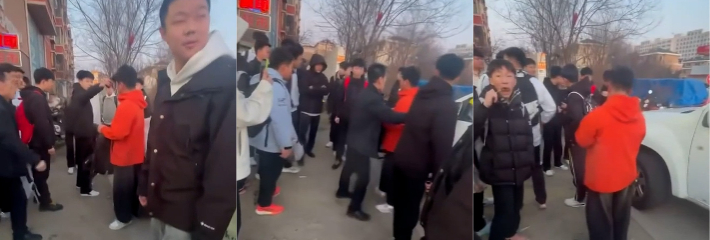 辽宁鞍山岫岩满族中学生遭校外霸凌 拳打脚踢野蛮侵犯一幕被路人全程拍下