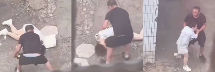 男子街边暴打女子完整版视频 拿砖头往头上砸 招招致命啊!