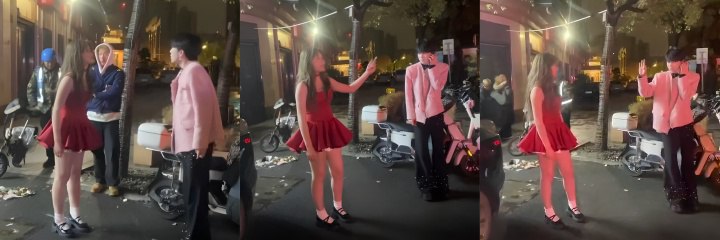 跨年街头惊天大瓜 小仙女当众揭发男友是gay兜不住屎 最好的肛肠科医生都治不好吗？