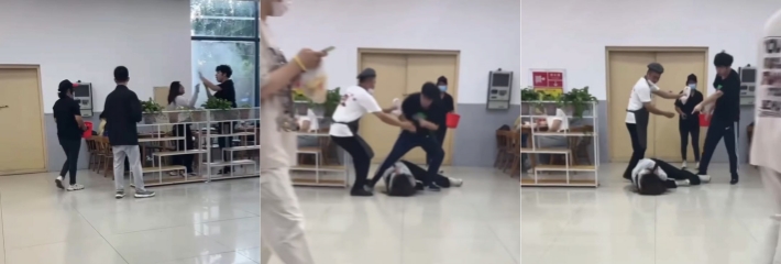 江苏师大男生食堂 学妹图书馆拿纸占位 妹子还想录视频网暴勇士 被勇士暴打十几拳！