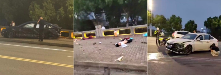 苏州科技城阳宝山桥西堍 汽车撞上非机动车道 发生一起严重事故致1死1伤！