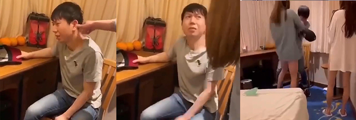 双飞两美女 享齐人之福 结果嫖娼不给钱 被妹子堵在角落挨打！