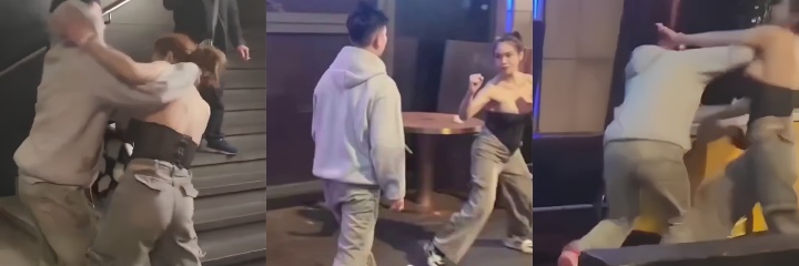 香港兰桂坊 爆笑肉搏 爆乳辣妹搭讪失败 遭抓奶龙爪手反杀