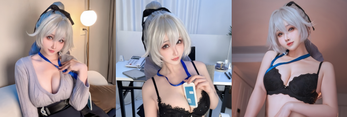 超纯美女网红 凉凉子 最新定制收费福利 白发制服胸大腰细 眼神妖媚勾魂摄魄！