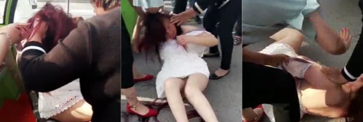 要想人不知除非己莫为 美少妇当小三被暴躁原配抓到 当街疯狂打脸扒衣服剪头发丑态百出