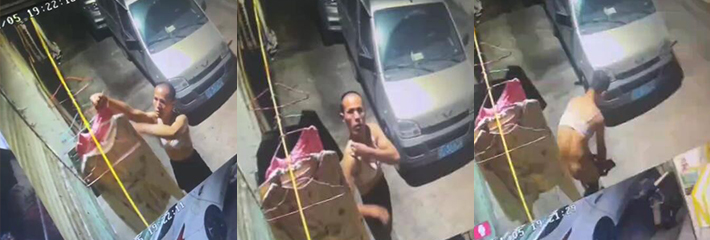 变态男子偷穿大妈晾在外面的衣服 内衣棉袜裙子一套全打包带走 真是什么奇葩癖好都有！
