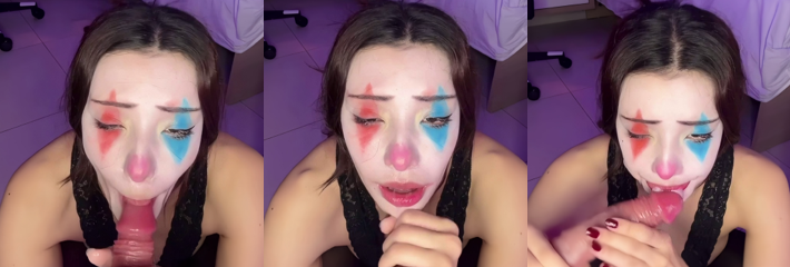 洋抖反差博主Voulezj 小丑妆黑丝情趣诱惑 沉醉口交娇嗔连连！