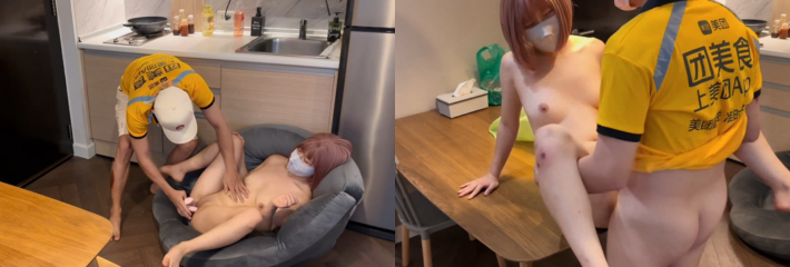 Cherrycat1108化身女大学生全裸露出拿外卖 勾引外卖小哥！