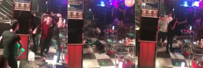 酒吧大乱斗 精神小伙酒吧发生口角 最终演变为道具大乱斗