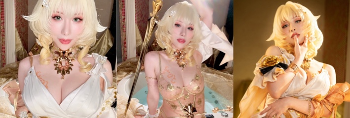 性感福利姬雨波HaneAme星穹铁道cos阿格莱雅炸裂登场 前凸后翘极品身材曲线诱惑