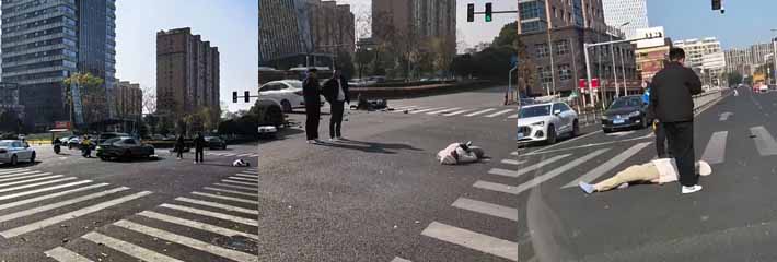 浙江宁波鄞州 小米su7销售带客户试驾发生交通事故 红绿灯弹射起步 撞飞闯红灯电动车