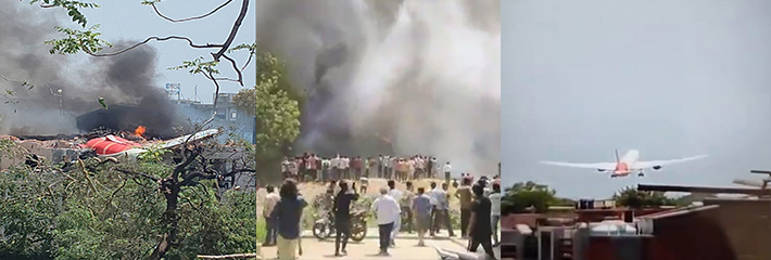 印度航空AI171坠毁，波音787撞医学院，204人遇难，坠机画面火球冲天！