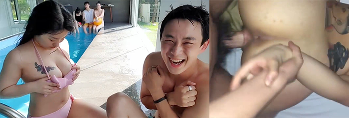 韩国娱乐类户外大奶纹身妹子主播在录制玩节目中被金主潜规！在水中戏耍过后挨大屌狂操～