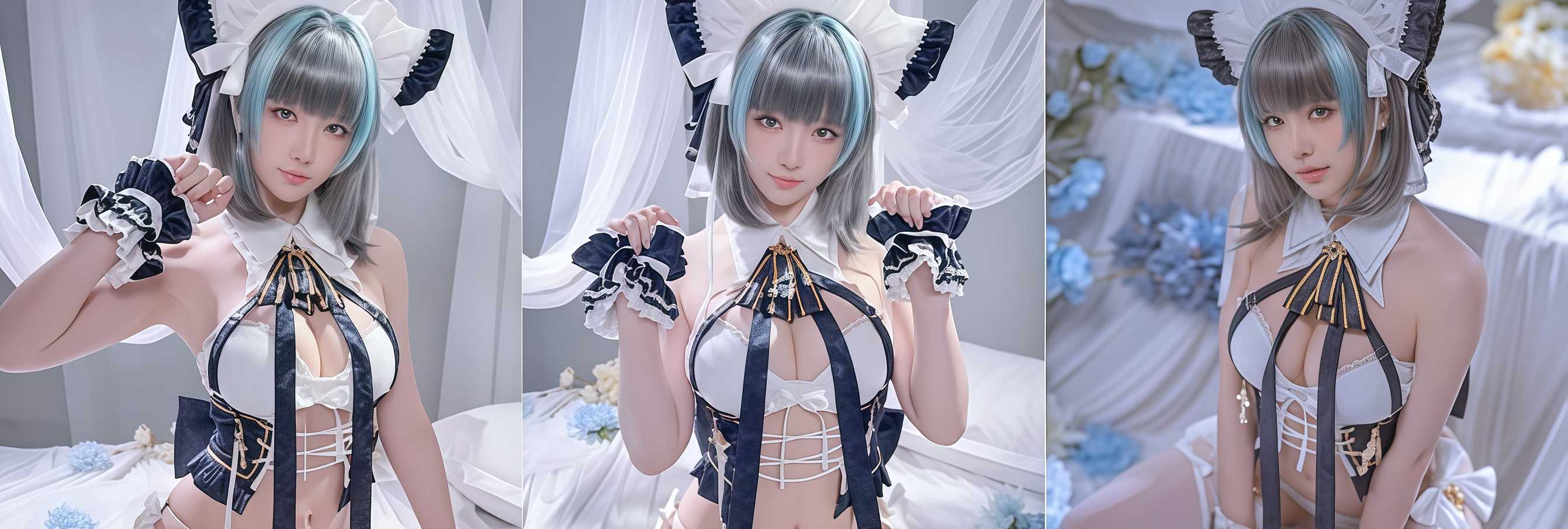 极品福利姬 星之迟迟 COS柴郡花嫁 巨乳尤物各种动作挑逗 诱惑力MAX！