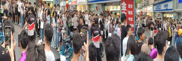 湖南长沙 又一位纯爱战士倒下了 顺丰小哥为爱花光积蓄 却撞见女友与黑衣男亲密 街头吵翻天！