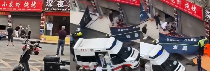 东莞精神小伙 因琐事争执二打一未能占优后 竟持刀猛刺对方胸腹血溅当场！