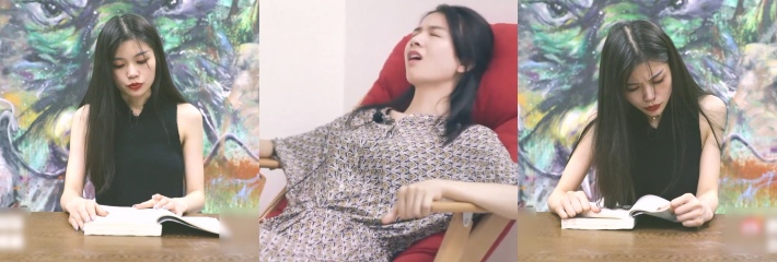 兴奋的文学系列 跳蛋阅读 美女嘉宾凯奇读朱自清的 女人 张子琪小姐姐红躺椅体验振动棒！