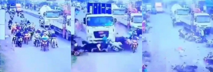 广东江门一货车冲向人群 现场死伤惨重 监控视频流出 现场画面让人感到痛惜！