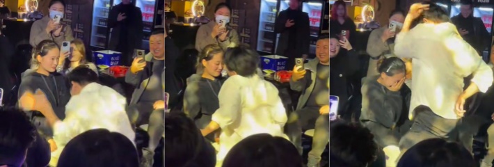 一妹子去酒吧玩耍，闺蜜给点了个男模！这嘴角比AK都难压，脸上笑开了花，估计下面已经湿透了吧！