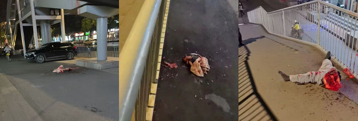 武汉icc血腥坠楼事件 满地碎肉 尸体被分成两半 不排除谋杀抛尸的可能！现场视频吃法慎入