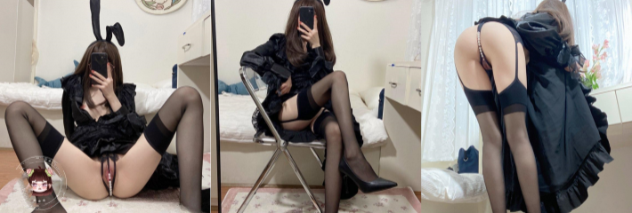 宅男女神 推特可欲可甜绝粉福利姬仙仙桃收费作品 黑丝高跟兔耳朵 珍珠链内内自慰高潮喷水大量！